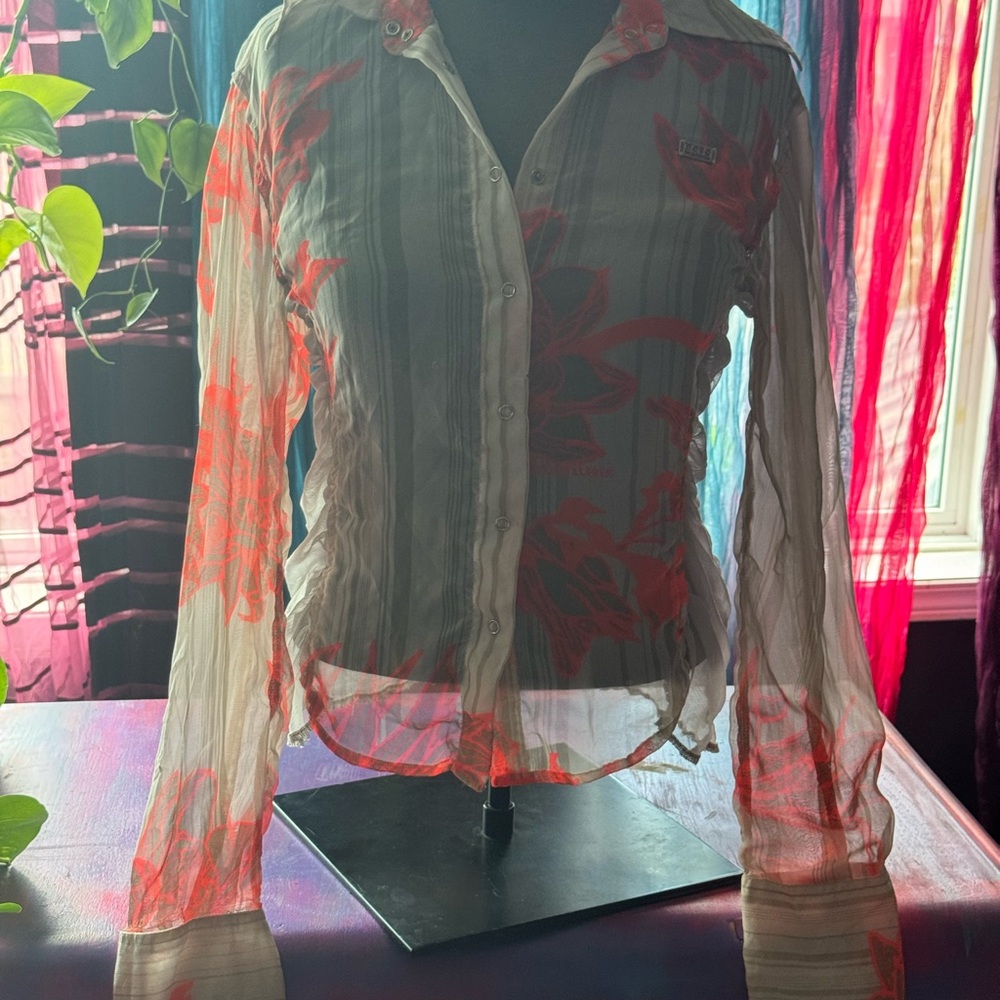 Gsus Sindustries from Amsterdam sheer blouse *rare*